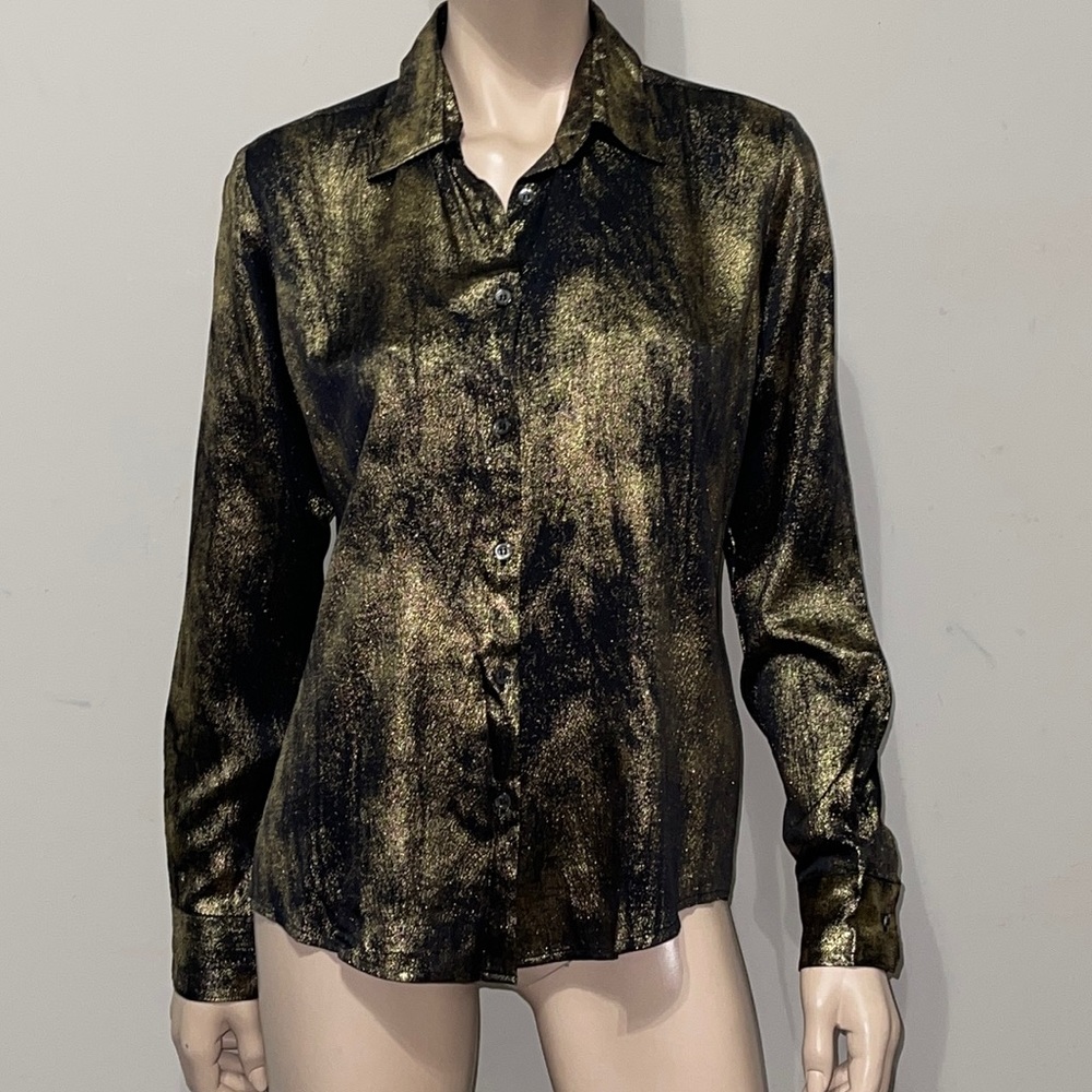 Clemens en August Metallic Silk Blouse 42